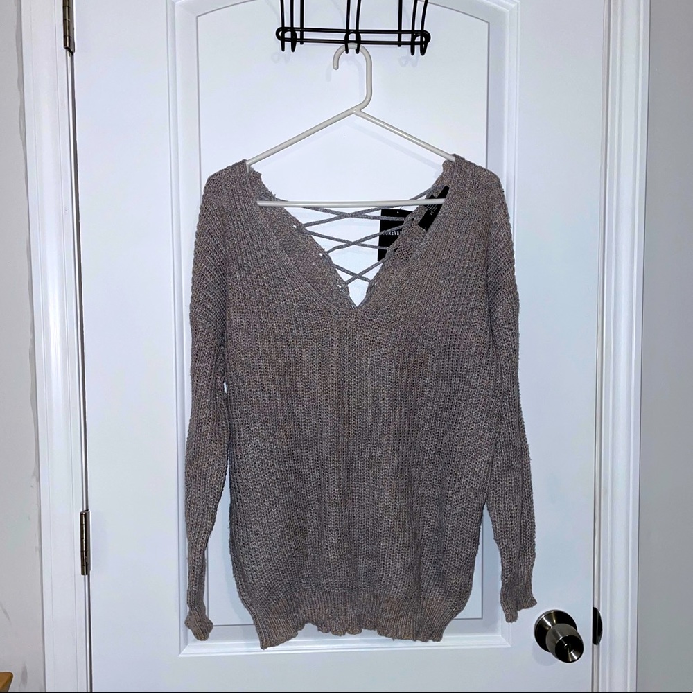 NWT Forever 21 Lace Up Sweater M